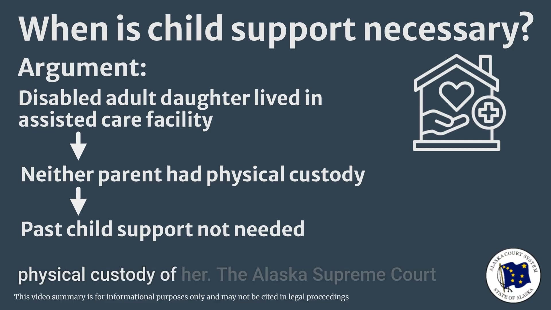 Cover image for article: A parent does not lose custody by placing a disabled child in a facility, Alaska court rules