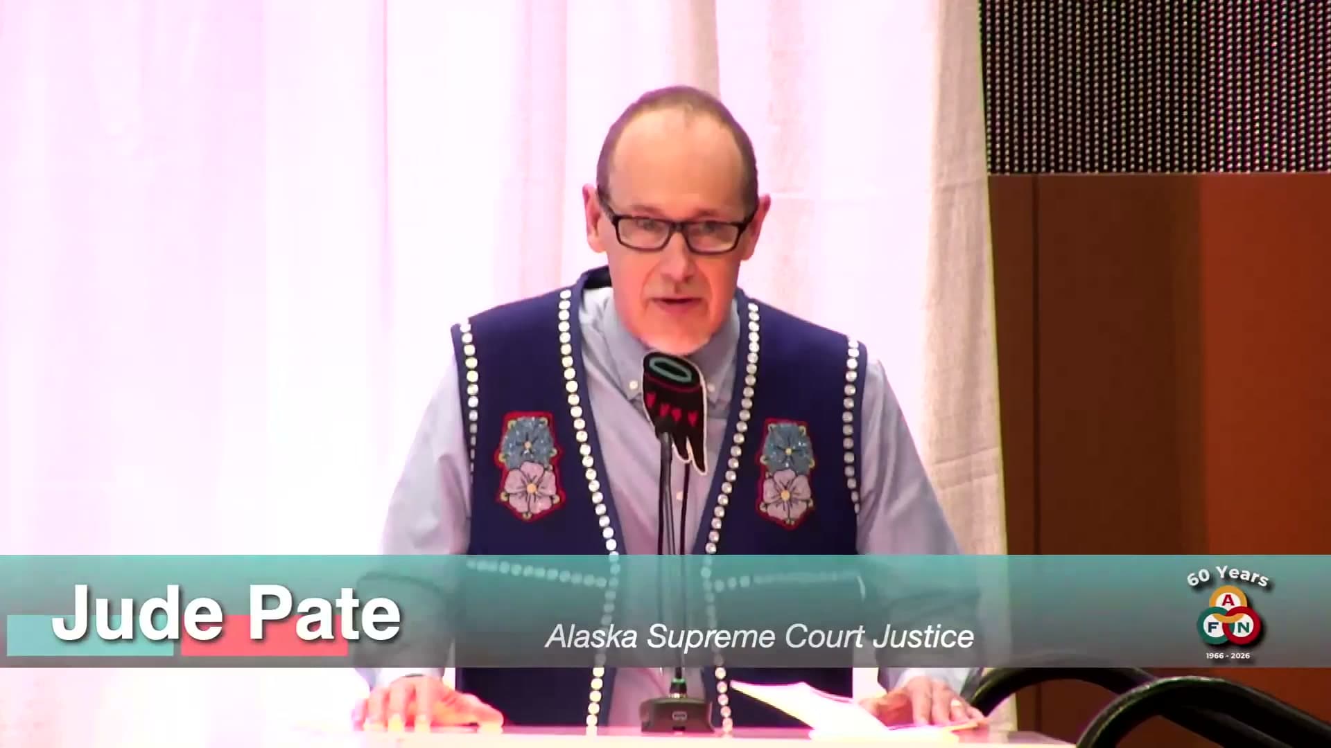 Cover image for article: Justice Pate tells AFN he knows of no Alaska Native judge since Roy Madsen