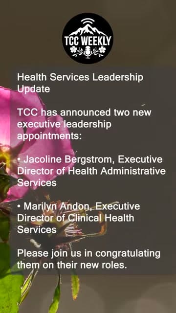Cover image for article: TCC splits health services leadership into two executive roles